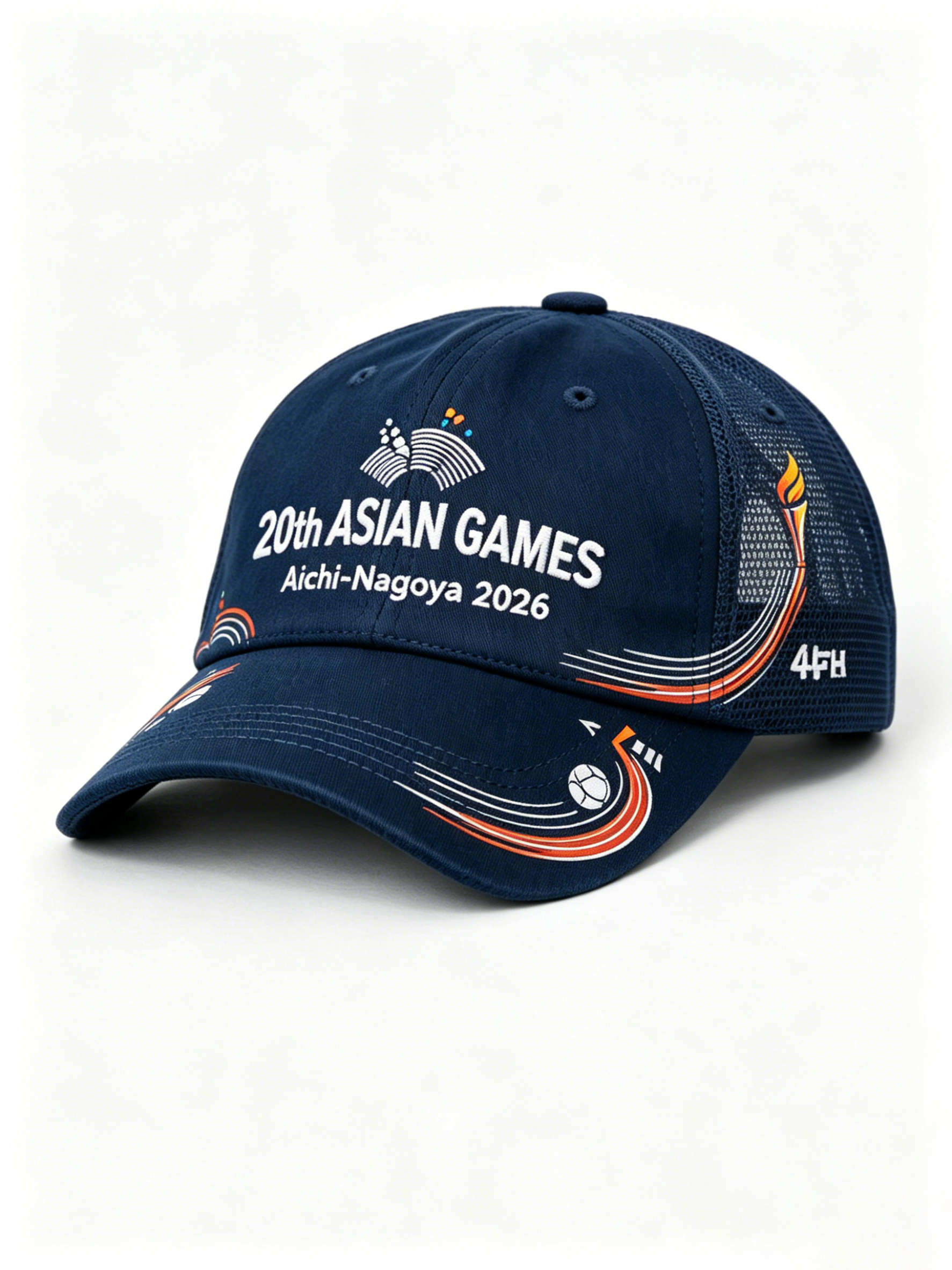 2026 Aichi-Nagoya Asian Games Grey Denim Fan Cap | Adjustable Embroidered Sports Headwear | xhcaps.com