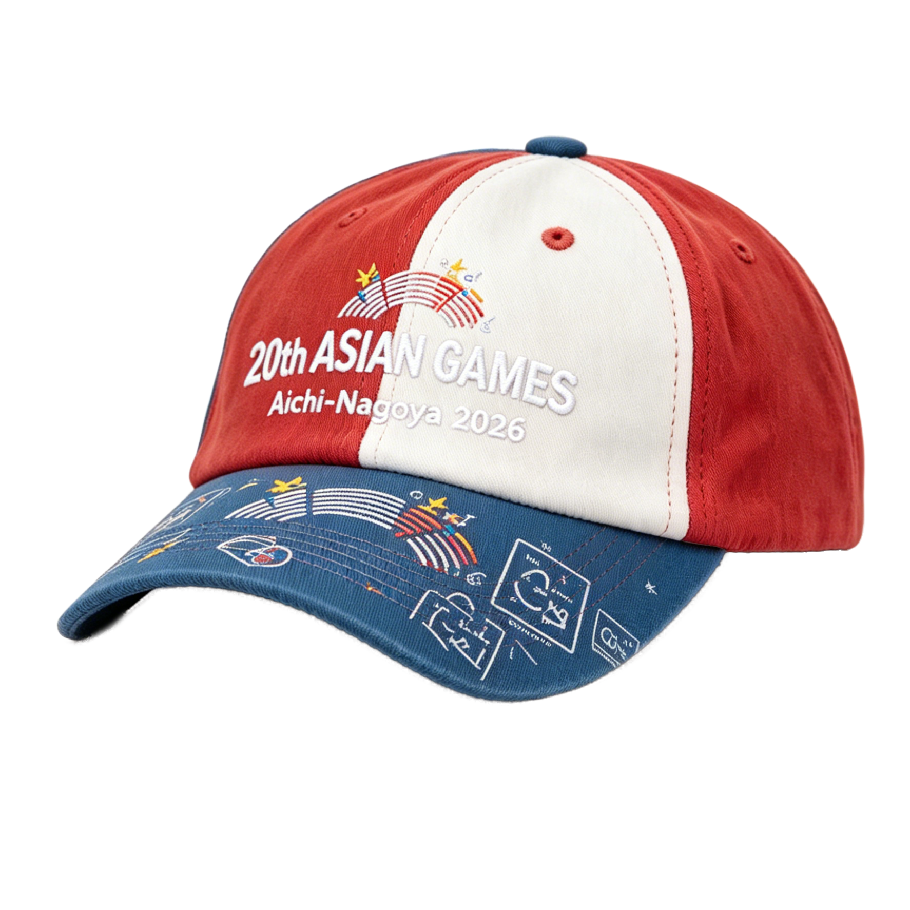 2026 Aichi-Nagoya Asian Games Grey Denim Fan Cap | Adjustable Embroidered Sports Headwear