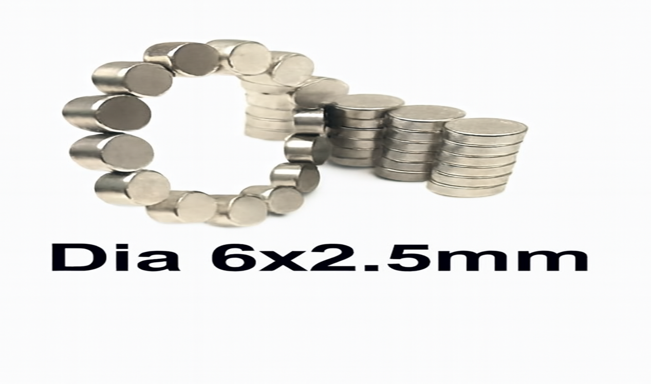 High Strength Custom Coin Dia 6x2.5mm NdFeB Magnet N35-N52