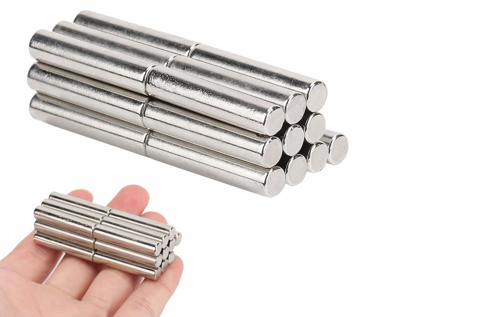 Custom high grade high-performance anti-rust resistan strong high temp nickel coated tiny cylinder shaped rare earth neodymium magnet