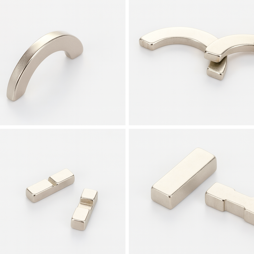 custom strong adhesion layer Ni-Cu-Ni coated compact curved shaped rare earth magnets