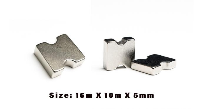 High-accuracy magnetic force, 15mm x 10mm x 5mm custom high-grade small, powerful, corrosion-resistant, strong, high-temp, with high torque, nickel-coated, coated custom, rare-earth neodymium magnet