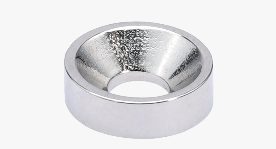 Customize high-precision Industrial applications, high-performance, heat tolerance, and high thermal grade compact nickel-coated countersank round NdFeB disc magnet
