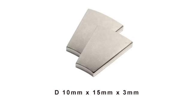 High temperature, customised industrial strength quality corrosion-resistant precision-engineered ultra-powerful high tolerance arc-shaped 10mm x 15mm x 3mm neodymium arc magnets