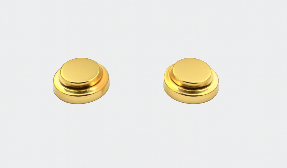 High energy density golden-plating top hat neodymium rare earth magnet