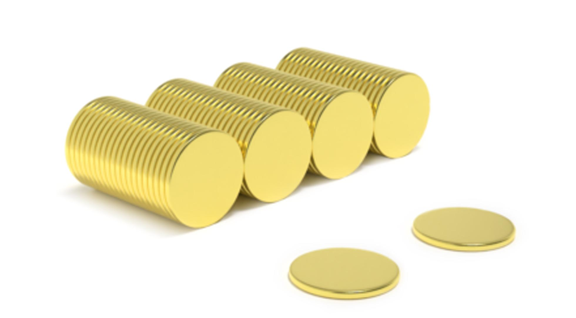 Customize, ultra-accurate, precise, high-precision, strong, delivering maximum strength, thermally stable compact gold-coated disc magnet