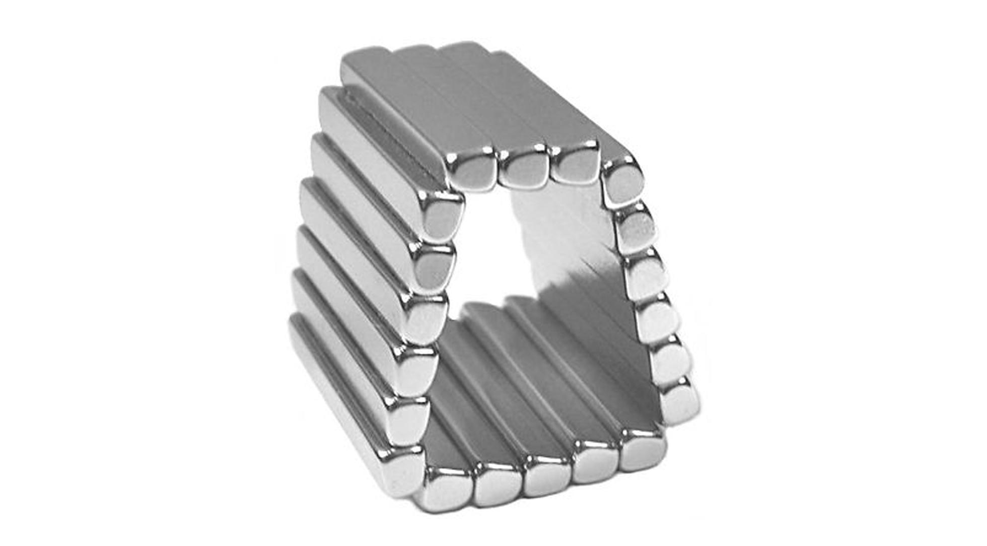 Custom high-grade small, powerful, corrosion-resistant, strong, high-temp nickel-coated rectangular 20mm × 3mm × 3mm rare earth neodymium magnet