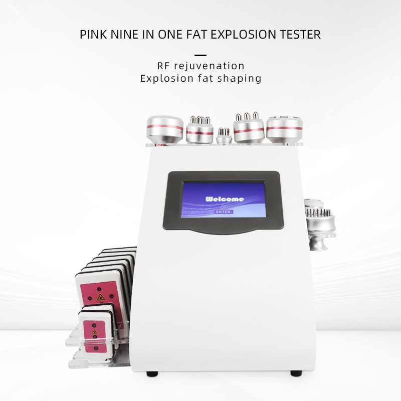 9-in-1 Pink Body Contouring Machine RF Cavitation Vacuum Slimming Device