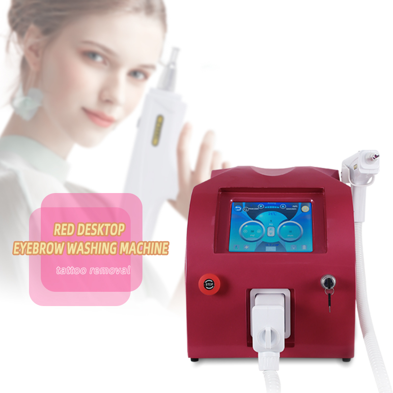 Red Desktop Pico Laser Eyebrow Tattoo Removal Machine Portable Device