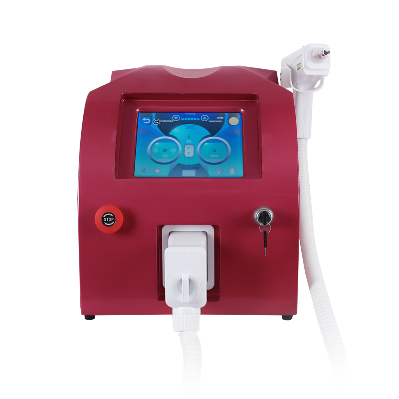 Red Desktop Pico Laser Eyebrow Tattoo Removal Machine Portable Device