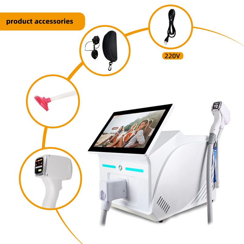 White Desktop Diode Laser Hair Removal Machine 755/808/1064nm Professional Device