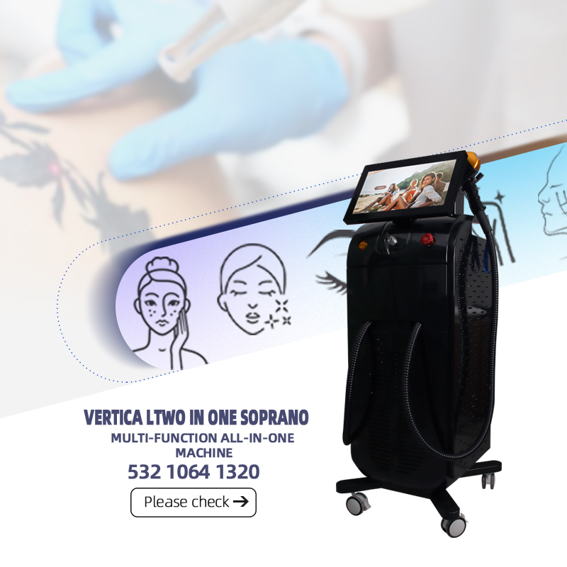 Vertical 2 In 1 Soprano Laser Machine 532/1064/1320nm Multifunction Beauty Device