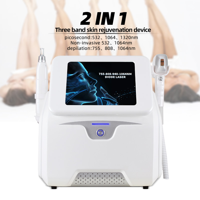 2 In 1 Diode Laser & Picosecond Skin Rejuvenation Machine 755/808/1064nm + 532/1320nm