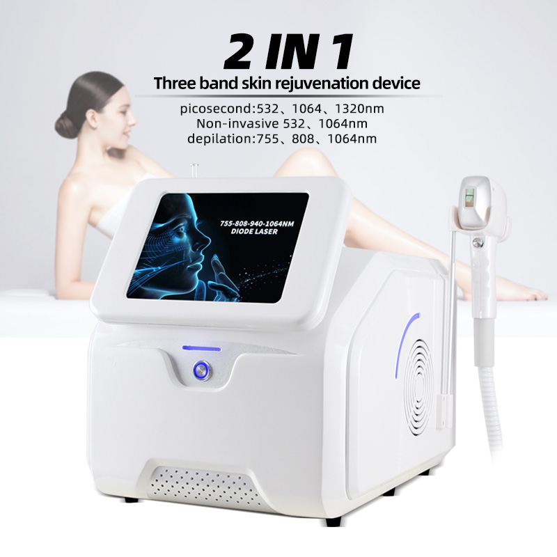 2 In 1 Diode Laser & Picosecond Skin Rejuvenation Machine 755/808/1064nm + 532/1320nm