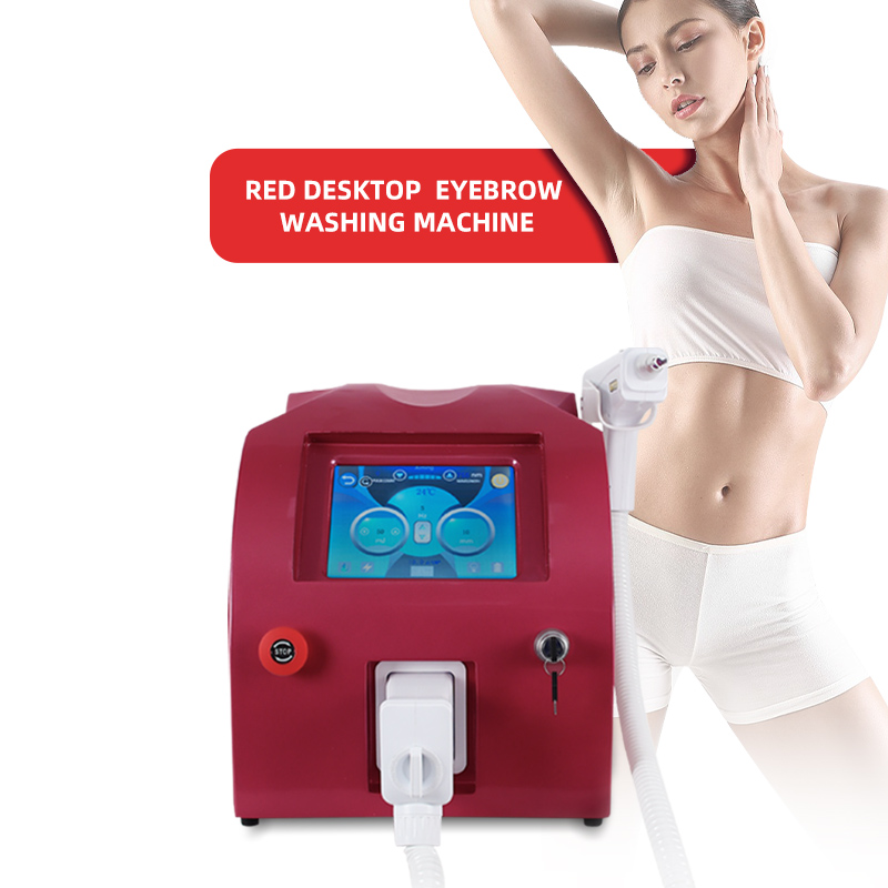 Red Desktop Pico Laser Eyebrow Tattoo Removal Machine Portable Device