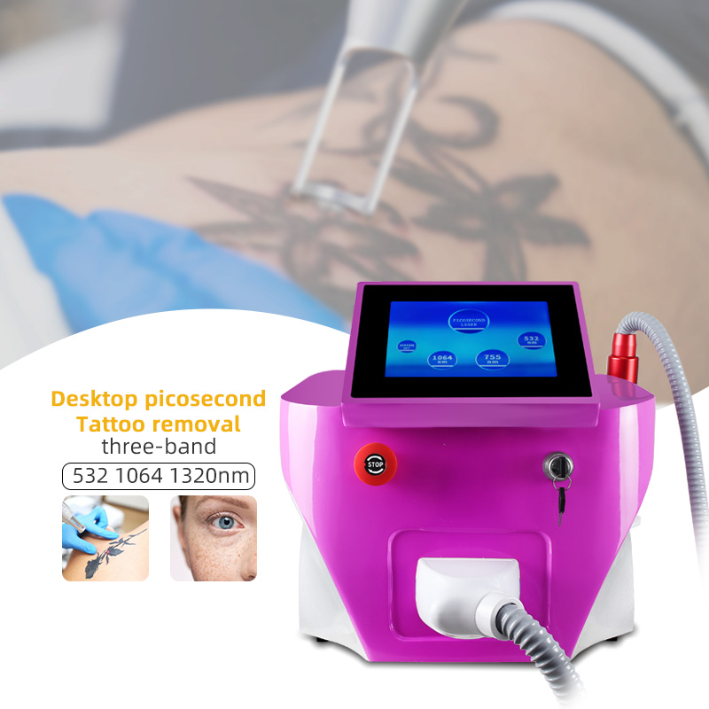 Pink Desktop Pico Laser Tattoo Removal Machine 532/1064/1320nm