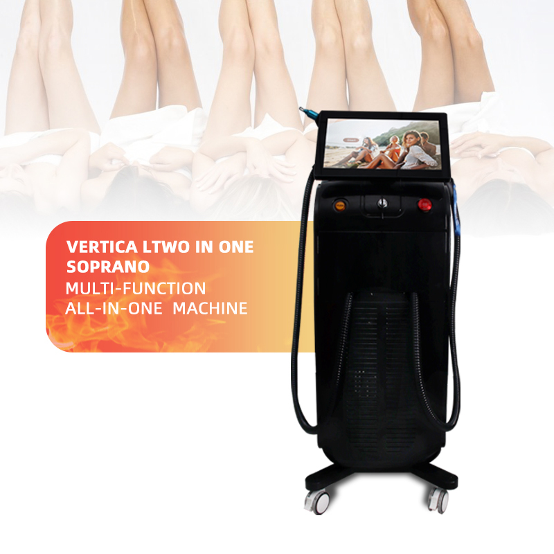 Vertical 2 In 1 Soprano Laser Machine 532/1064/1320nm Multifunction Beauty Device