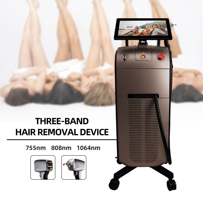 Three-Band Diode Laser Hair Removal Machine 755/808/1064nm Vertical Device