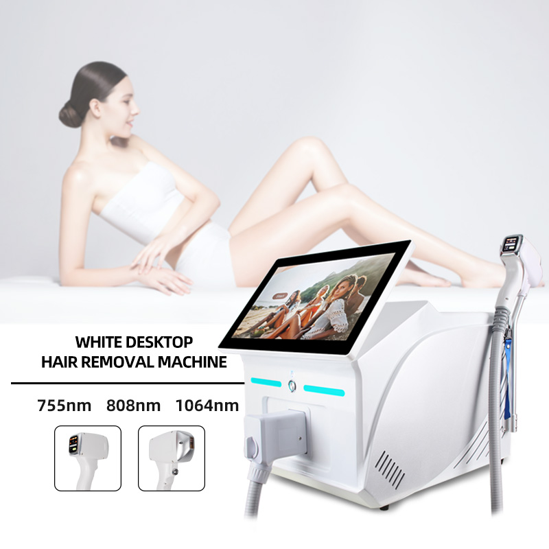 White Desktop Diode Laser Hair Removal Machine 755/808/1064nm Professional Device