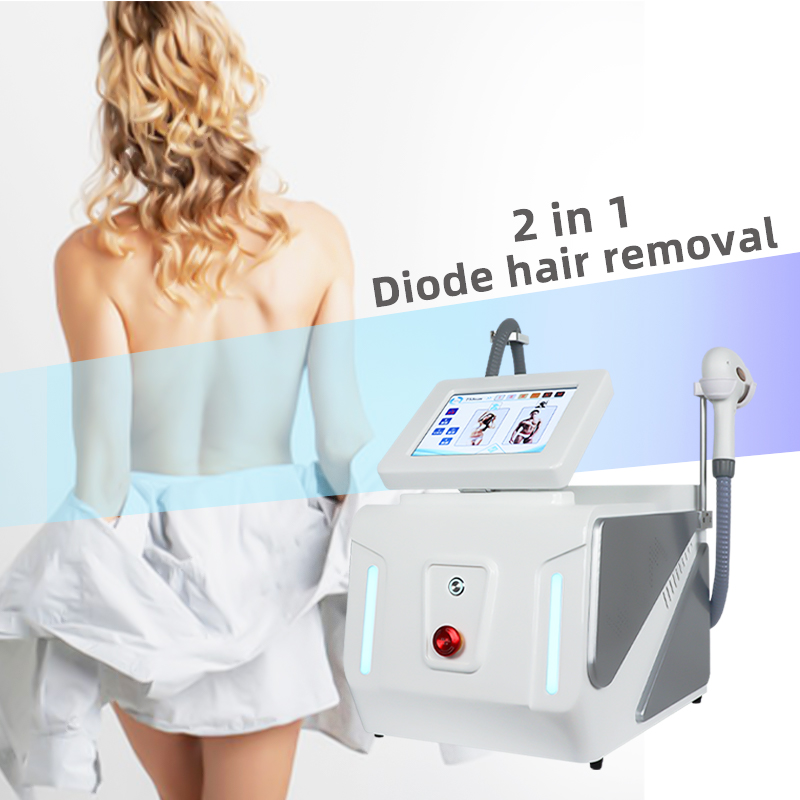 2 in 1 Diode Laser Hair Removal Machine Permanent Hair Removal Skin Rejuvenation Device