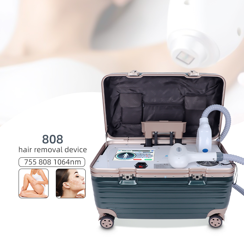 Portable 808nm Diode Laser Hair Removal Machine 755/808/1064nm Beauty Device
