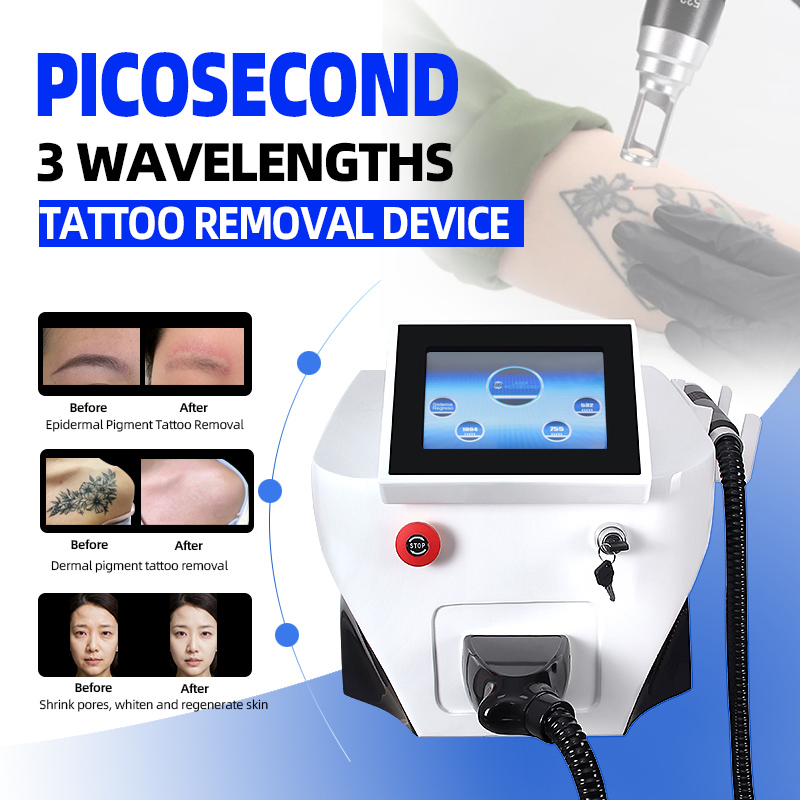 Professional 3 Wavelength Laser Tattoo & Eyebrow Removal Machine with Infrared Pointer