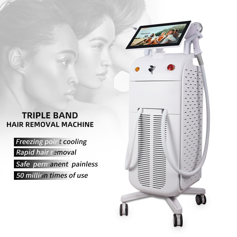 Triple Band Diode Laser Hair Removal Machine 755nm 808nm 1064nm Vertical
