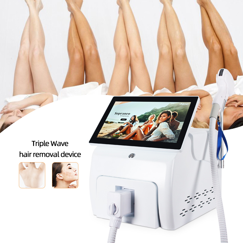 Triple Wave Diode Laser Hair Removal Machine 755nm 808nm 1064nm Salon Beauty Equipment