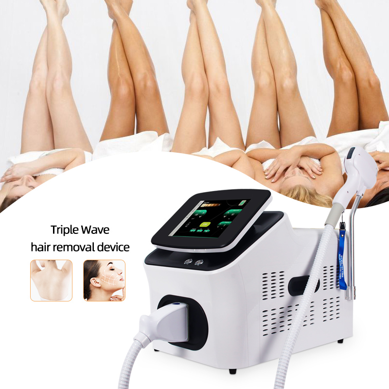 Triple Wave Diode Laser Hair Removal Machine 755nm 808nm 1064nm Compact Salon Device