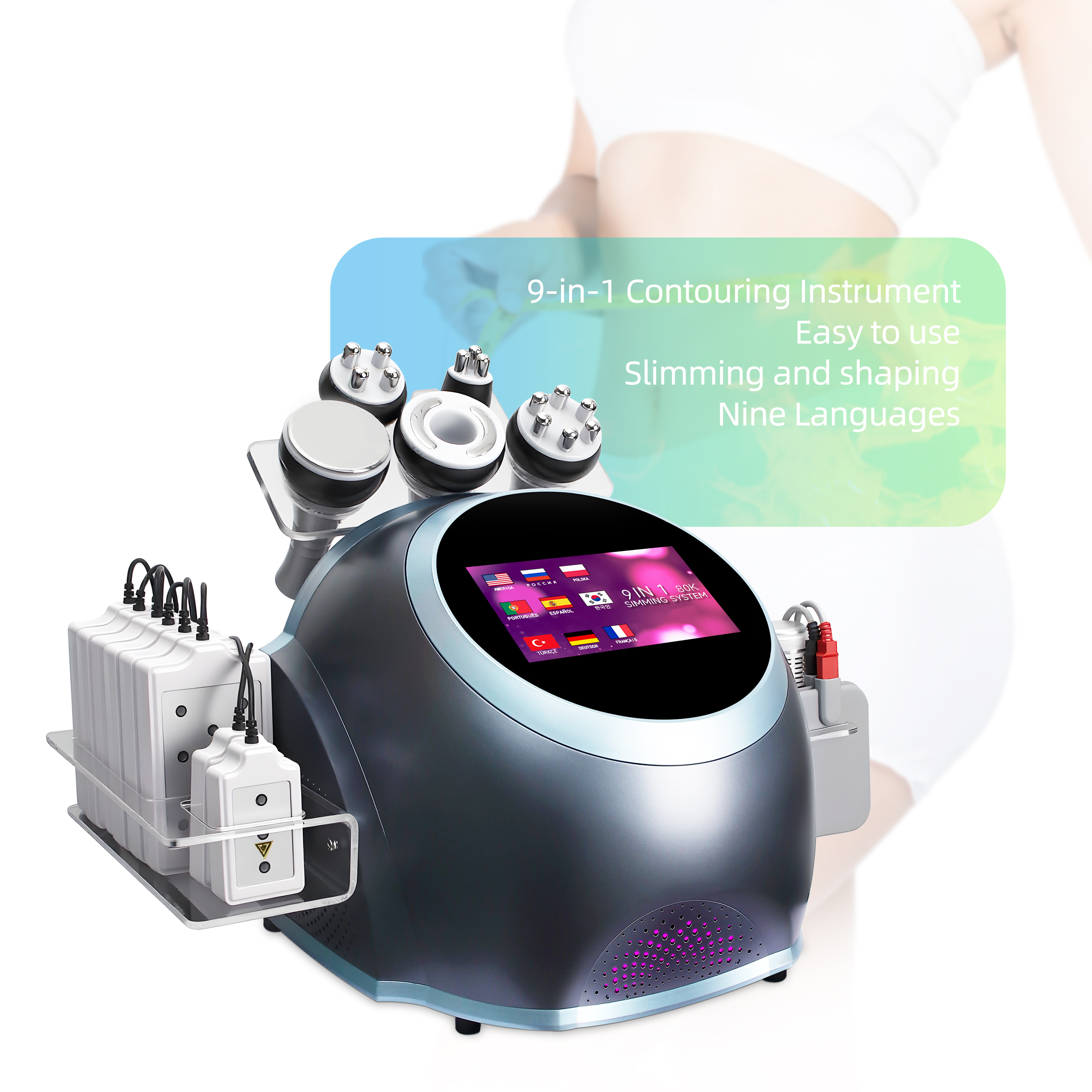 9-in-1 Body Contouring Machine RF Cavitation Vacuum Slimming Device