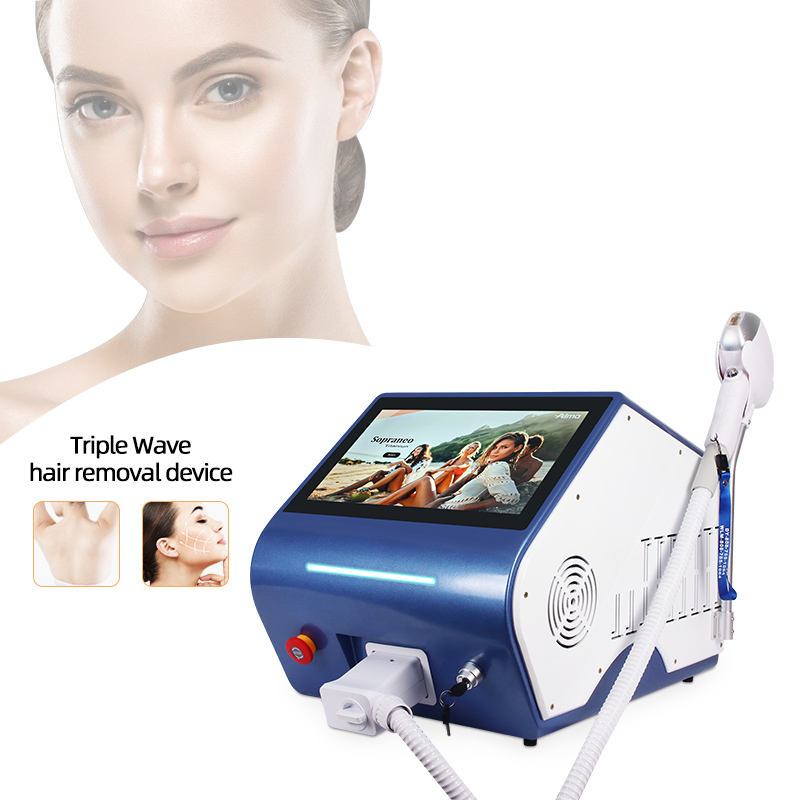 Triple Wave Diode Laser Hair Removal Machine 755nm 808nm 1064nm High Power Beauty Device