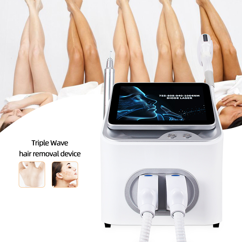 Triple Wavelength Diode Laser Hair Removal Machine 755/808/1064nm Desktop Beauty Device
