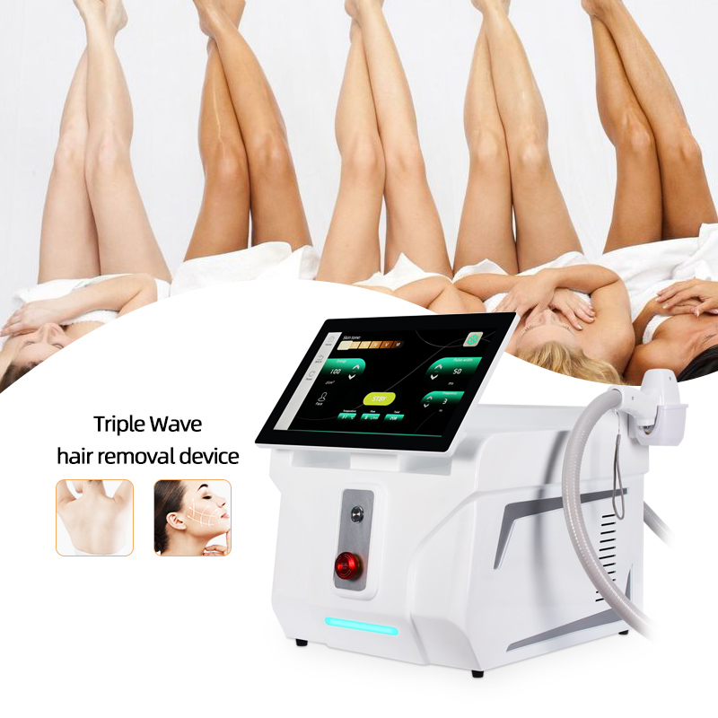 Triple Wave Diode Laser Hair Removal Machine 755nm 808nm 1064nm Compact Salon Device