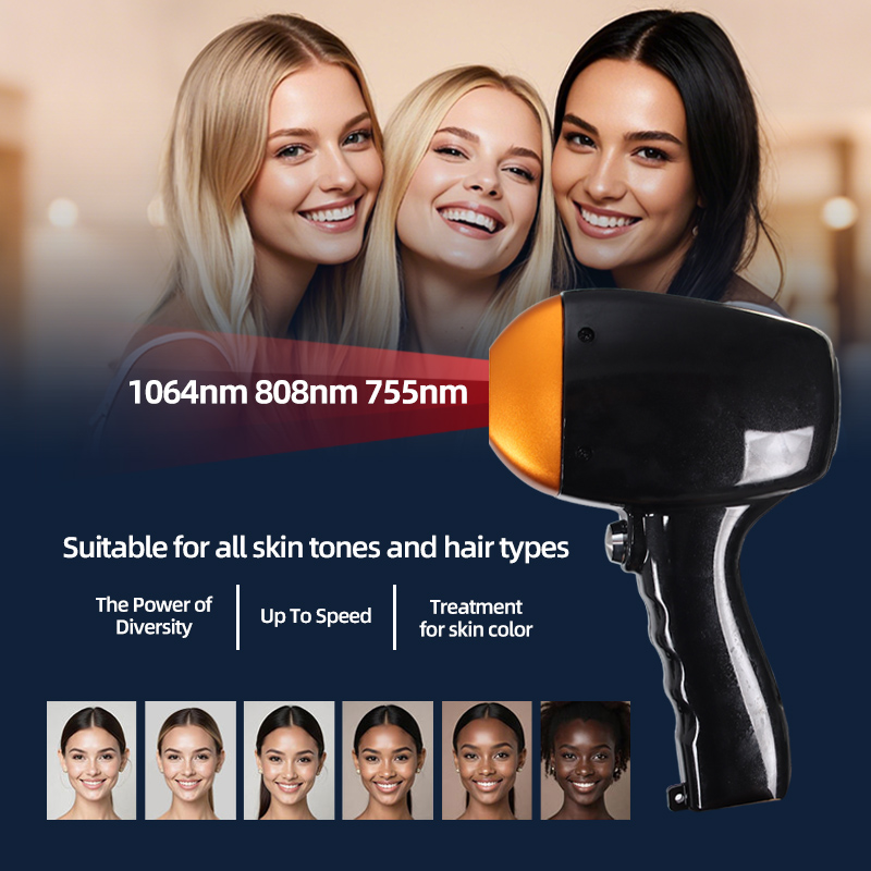 Vertical 2-in-1 Diode Laser Hair Removal and YAG Tattoo Removal Machine