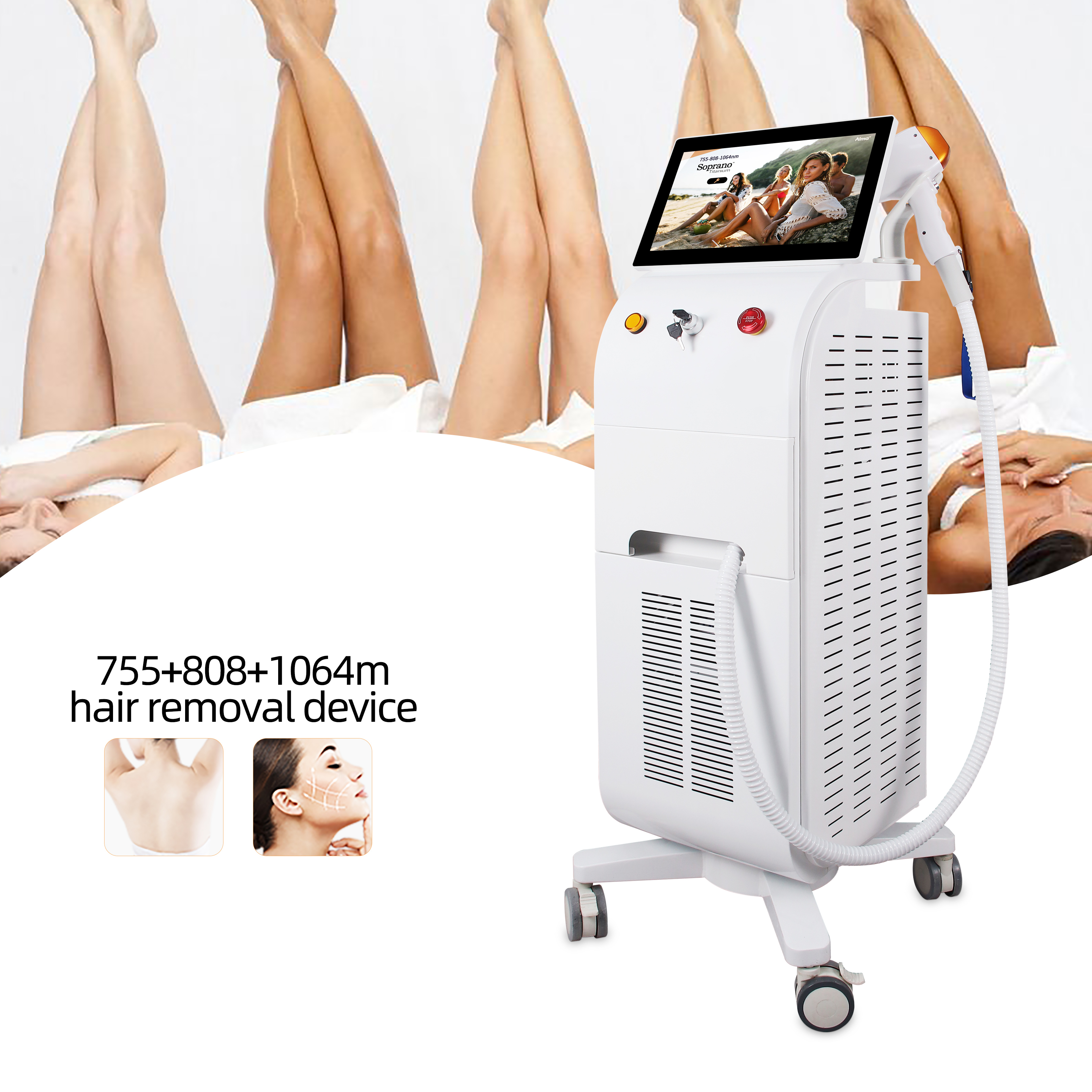 Triple Wavelength Diode Laser Hair Removal Machine 755/808/1064nm Professional Salon Equipment