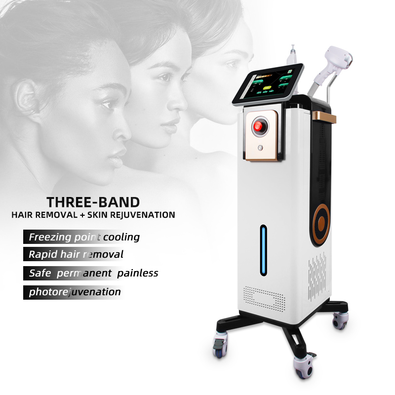 Three Band Diode Laser Hair Removal Machine 755nm 808nm 1064nm Skin Rejuvenation Equipment