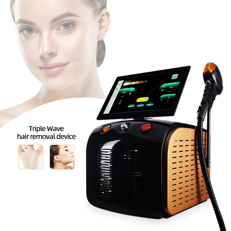 Triple Wave Laser Hair Removal Device 755nm 808nm 1064nm Professional Beauty Machine