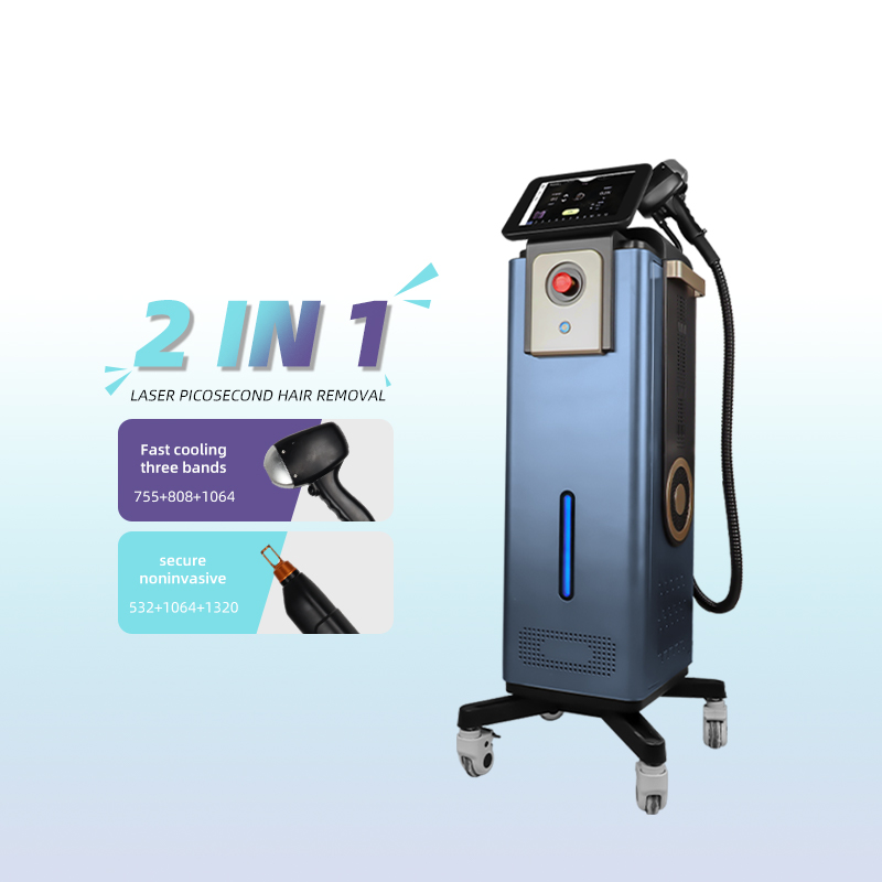2 in 1 Picosecond and Diode Laser Hair Removal Machine 755 808 1064 532 1320nm