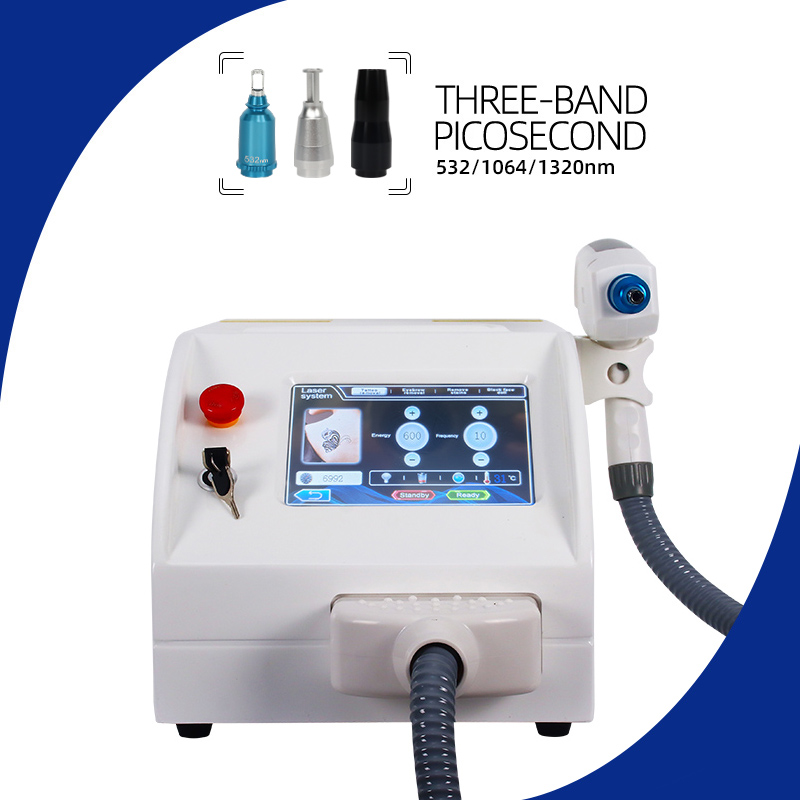 Three Band Picosecond Laser Machine 532nm 1064nm 1320nm Tattoo Removal Skin Rejuvenation Device