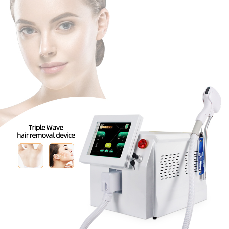 Triple Wave Diode Laser Hair Removal Machine 755nm 808nm 1064nm Professional Beauty Equipment