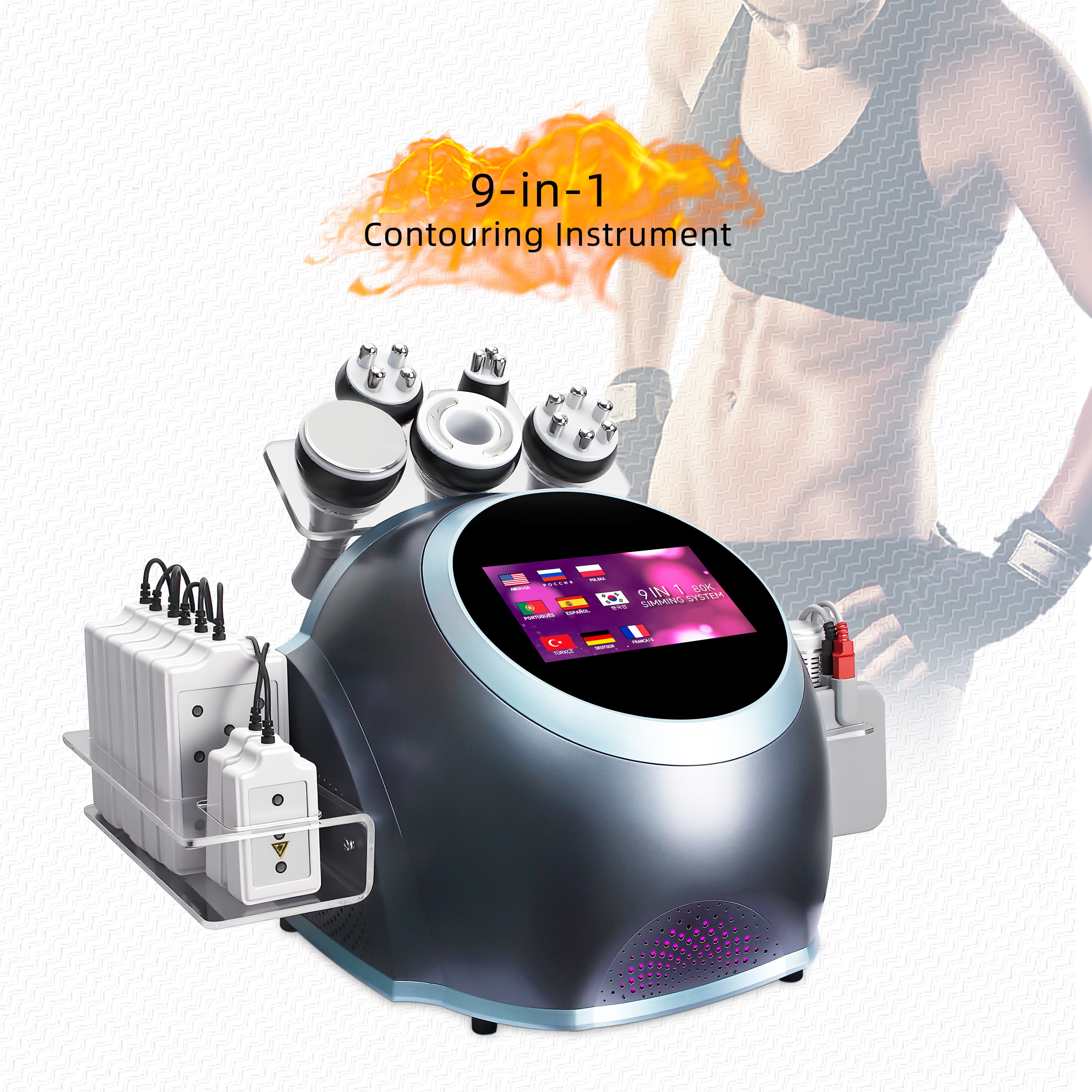 9-in-1 Body Contouring Machine RF Cavitation Vacuum Slimming Device