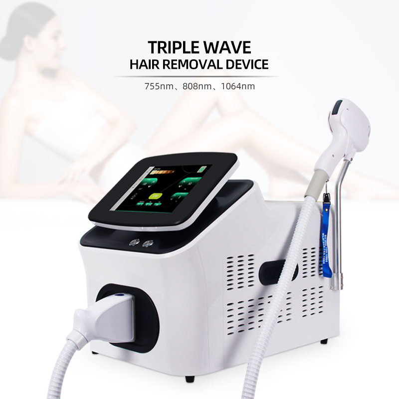 Triple Wave Diode Laser Hair Removal Machine 755nm 808nm 1064nm Compact Salon Device