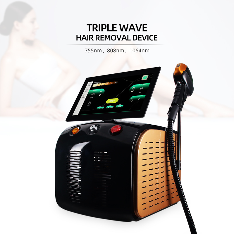 Triple Wave Laser Hair Removal Device 755nm 808nm 1064nm Professional Beauty Machine