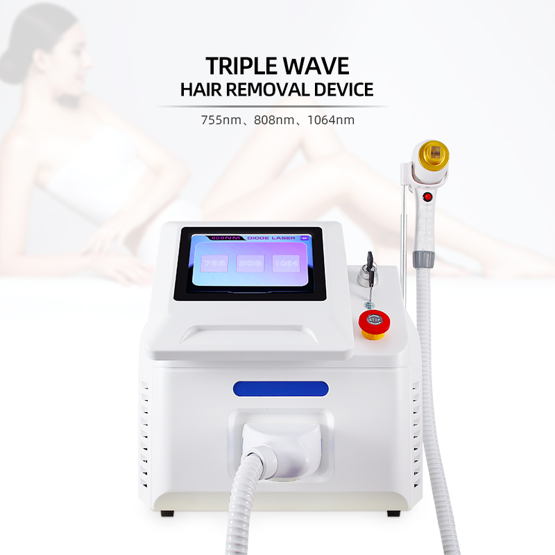 Triple Wavelength Diode Laser Hair Removal Machine 755/808/1064nm Portable Beauty Device