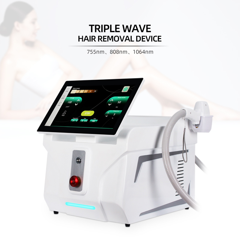 Triple Wave Diode Laser Hair Removal Machine 755nm 808nm 1064nm Compact Salon Device