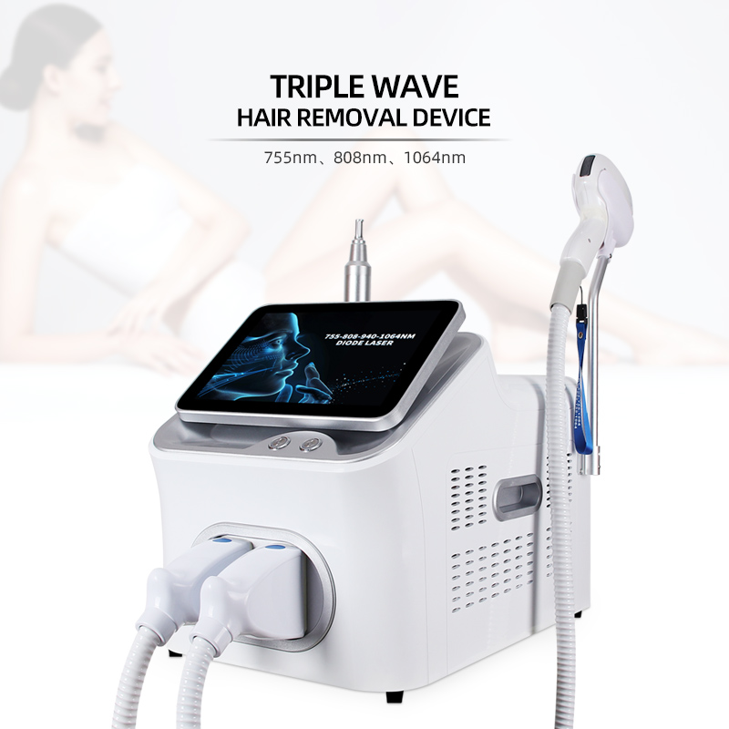 Triple Wavelength Diode Laser Hair Removal Machine 755/808/1064nm Desktop Beauty Device