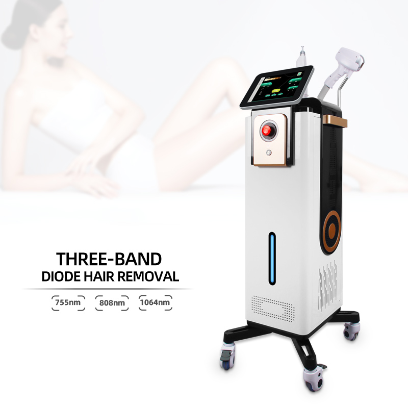 Three Band Diode Laser Hair Removal Machine 755nm 808nm 1064nm Skin Rejuvenation Equipment