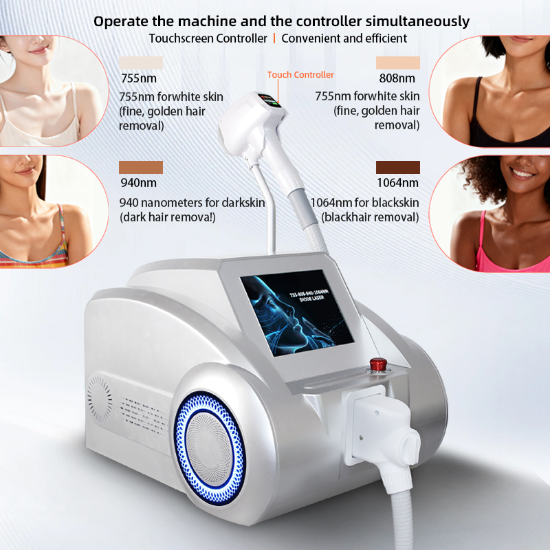 Professional Laser Hair Removal Machine Ice Cooling Painless Diode Laser Device for Salon