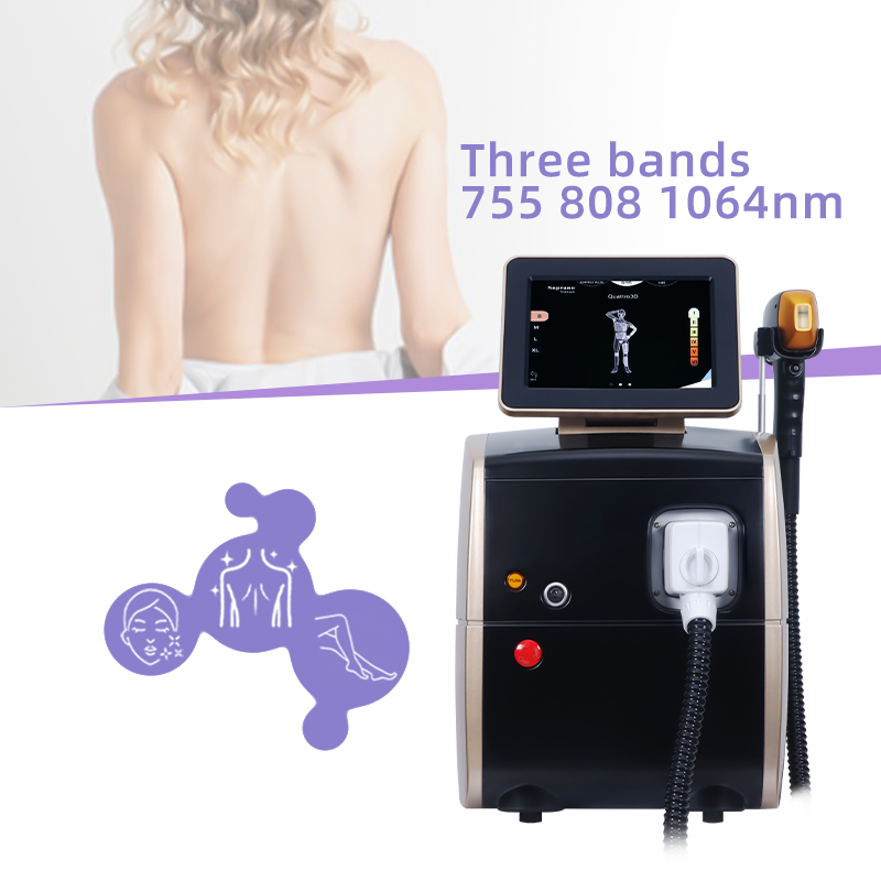 808nm Diode Laser Hair Removal Machine Triple Wavelength 755 808 1064 Desktop Device