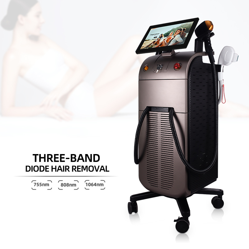 Triple Wave Diode Laser Hair Removal Machine 755nm 808nm 1064nm Portable Beauty Equipment